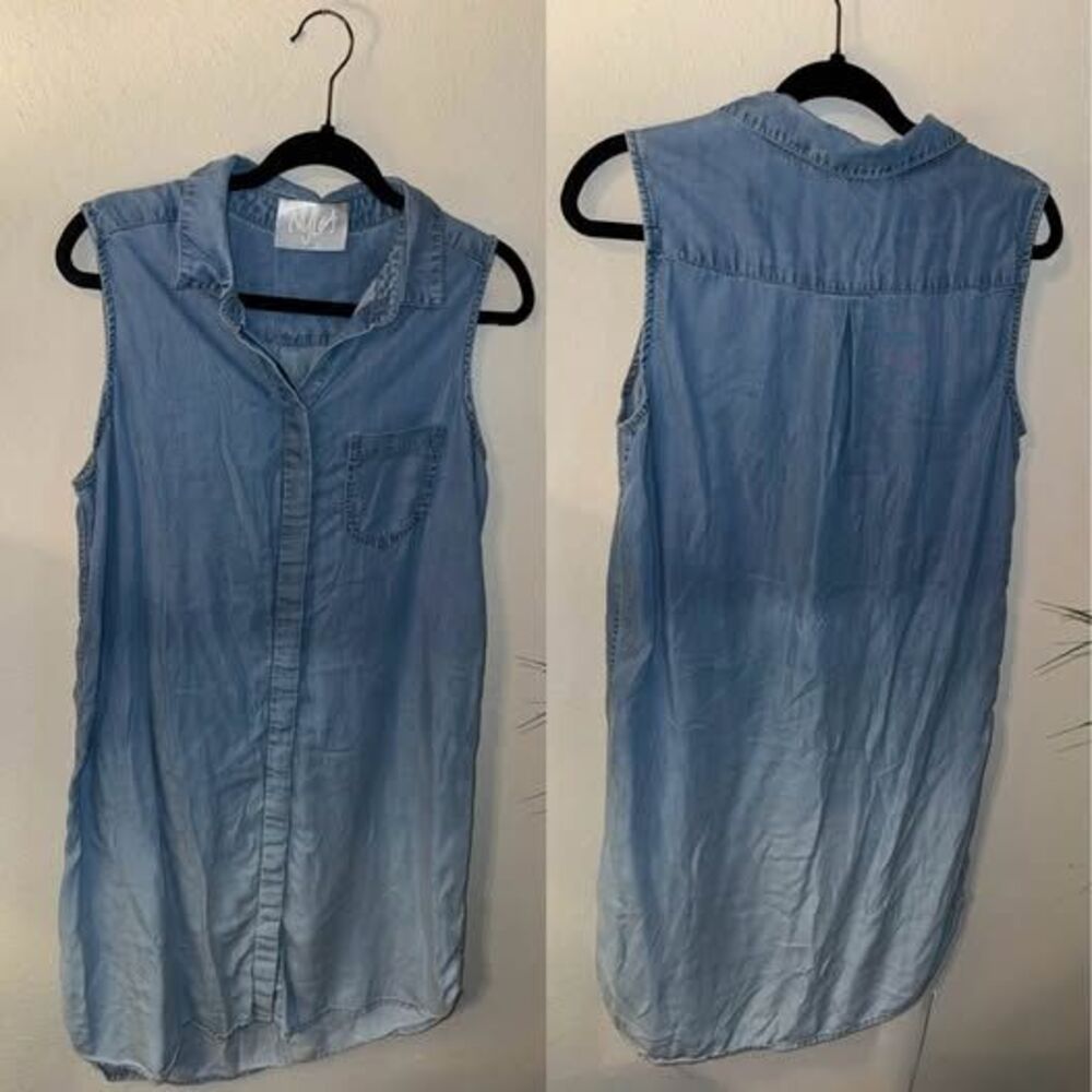 NYLEA Small Sleeveless Denim Shirt Dress